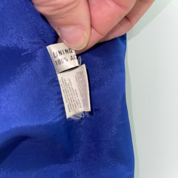 Cache Vintage Womens Skirt Suit Blue Size 4 By Joseph Ho Applique Pure Wool - Picture 6 of 10